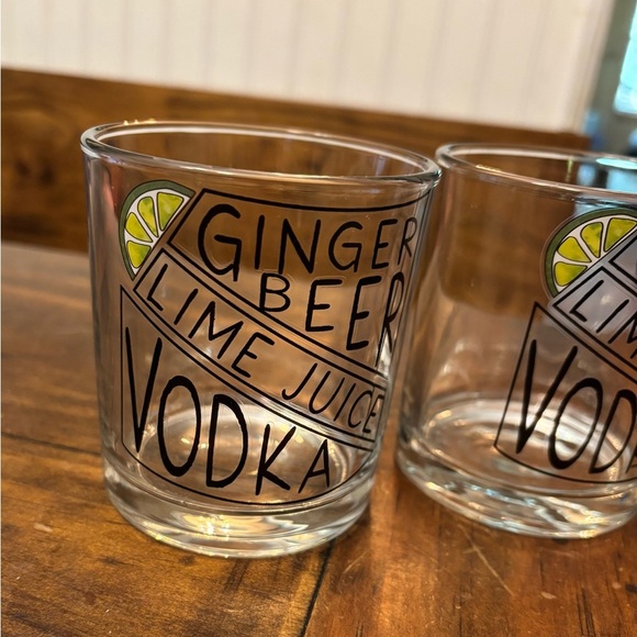 Mud Pie ginger beer rock glasses set of 2 - Picture 2 of 6